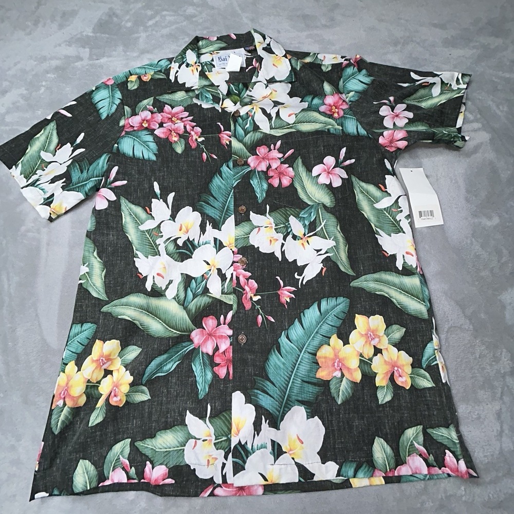 Vintage Rai Nami Hawaiian Shirt m floral vacation made in usa